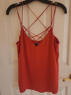 Express Orange Cross-Strap Top